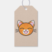 étiquette cadeau de chat heureux (Devant)