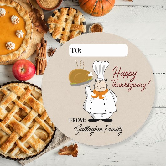 Étiquette cadeau de chef de Thanksgiving pour la d