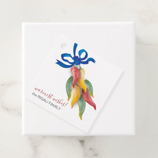 Étiquette cadeau de Chili Peppers (En situation)