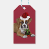 étiquette cadeau de chiot de Noël boxer (Dos)