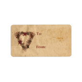 Étiquette cadeau de couronne de vacances primitif (Devant)