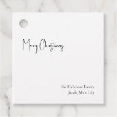 Étiquette cadeau de famille Carré de Noël moderne (Devant)