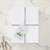 Étiquette cadeau de fête de golf miniature bleu (Avec de la ficelle)