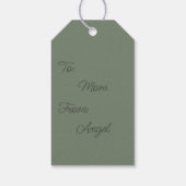 Étiquette cadeau de flocons de neige vert clair et (Dos)