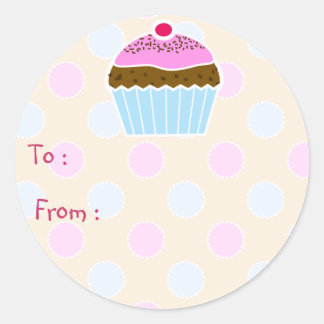 Étiquette cadeau de gâteau glacé