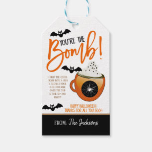 Étiquette cadeau de la bombe de cacao de automne