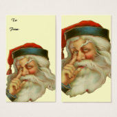 Étiquette cadeau de la clause vintage Santa (Devant & derrière)