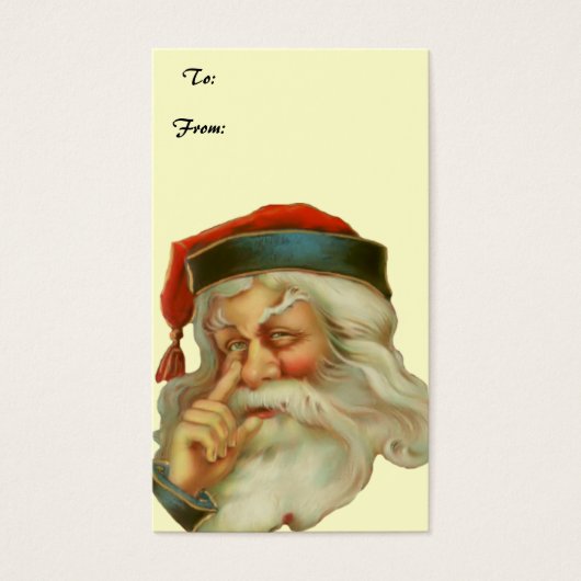 Étiquette cadeau de la clause vintage Santa (Devant)