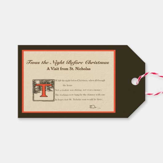 Étiquette cadeau de la nuit avant Noël (Devant (Horizontal))