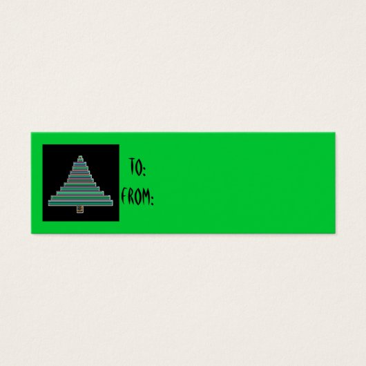 étiquette cadeau de l'arbre de Noël néon (Devant)