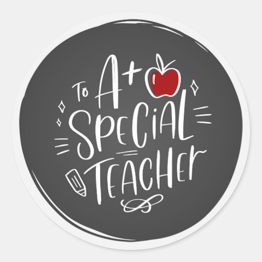 Étiquette cadeau de l'enseignant, à A+ enseignant  (Devant)