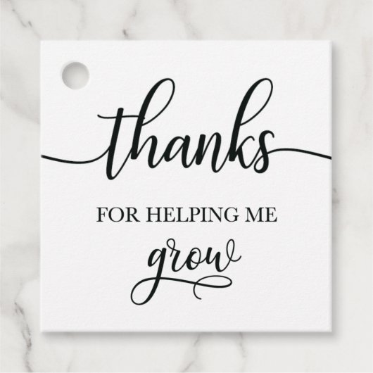 Étiquette cadeau de l'enseignant, Étiquette Plante (Devant)