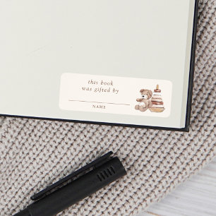 Étiquette Cadeau de livre de Baby Shower pour une nurserie B