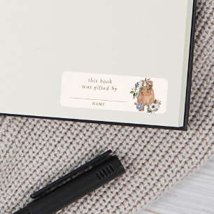 Étiquette Cadeau de livre de Baby Shower pour une nurserie B
