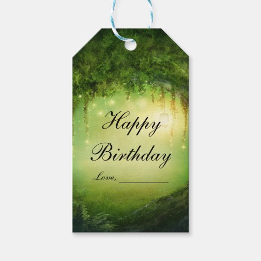 Étiquette Cadeau de Mariage Élégant Rustique Forêt (Devant)