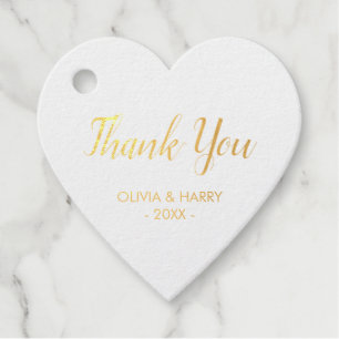 Étiquette cadeau de mariage Gold Foil Favor