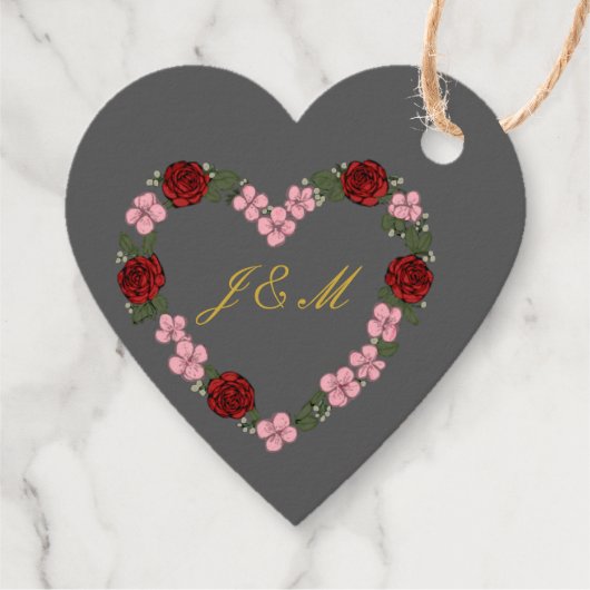 Étiquette cadeau de mariage Gris (Dos)