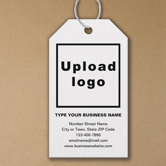 Étiquette cadeau de marque commerciale sur blanc