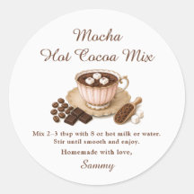 Étiquette Cadeau de Mélange de Chocolat Chaud Moch