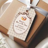 Étiquette Cadeau de Naissance Gingham Boulangerie 
