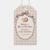 Étiquette Cadeau de Naissance Gingham Boulangerie  (Devant)