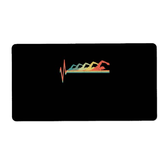 Étiquette Cadeau de natation Heartbeat Premium (Devant)