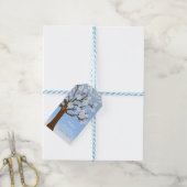 Étiquette cadeau de neige Snowflake Tree Winter Wo (Avec de laficelle)