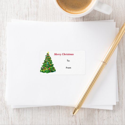 étiquette cadeau de Noël (En situation)