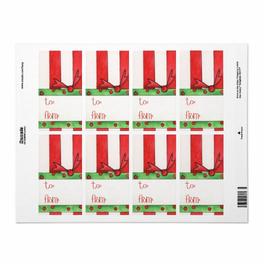 Étiquette cadeau de Noël (Feuille entière)