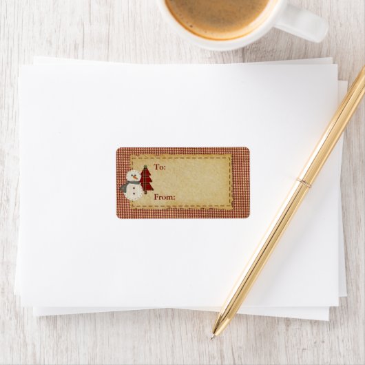 Étiquette cadeau de Noël (En situation)