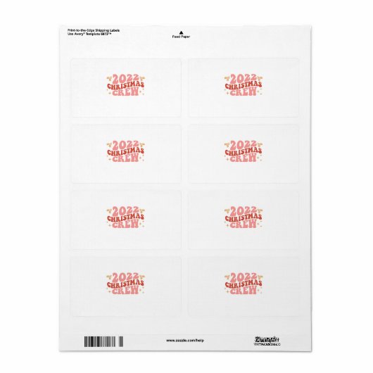 Étiquette Cadeau de Noël 2022 (Feuille entière)