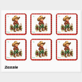 Étiquette cadeau de Noël à Cowboy (Feuille)