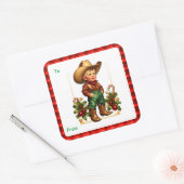 Étiquette cadeau de Noël à Cowboy (Enveloppe)