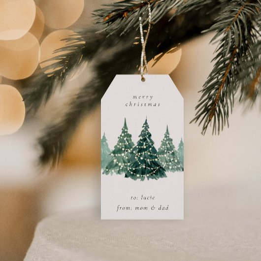 étiquette cadeau de Noël aquarelle