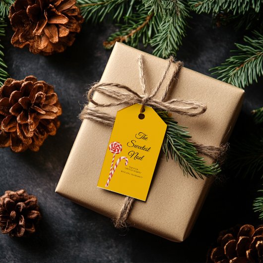 Étiquette Cadeau de Noël au Bonbon en Forme de Can