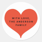 Étiquette cadeau de Noël au coeur rouge (Devant)