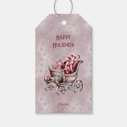 Étiquette cadeau de Noël avec cadeau de Noël (Devant)