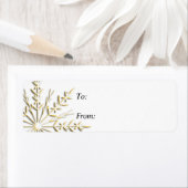 Étiquette cadeau de Noël blanc pour flocon d'or (En situation)