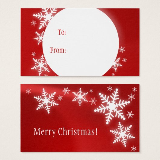 Étiquette cadeau de Noël blanc rouge (Devant & derrière)