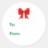 Étiquette cadeau de Noël Bow (Devant)