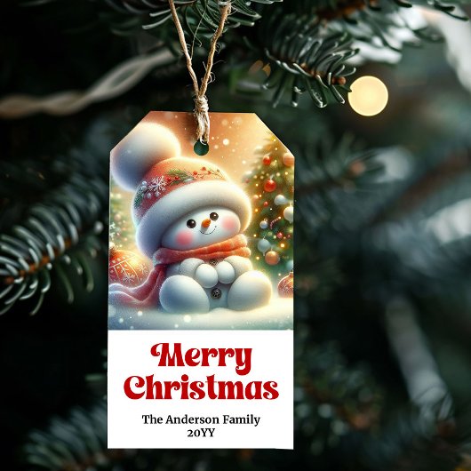 Étiquette cadeau de Noël Charmante et Modifiable B