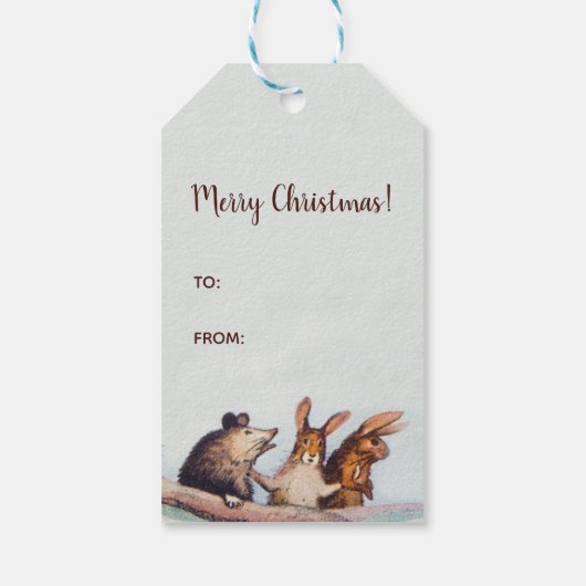 Étiquette cadeau de Noël dans les bois (Dos)