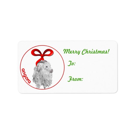 Étiquette cadeau de Noël de chèvre Angora (Devant)