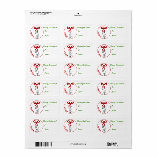 Étiquette cadeau de Noël de chèvre de Brat (Feuille entière)