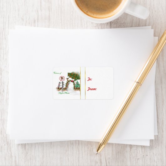 Étiquette cadeau de Noël de chèvre Sugarprums (En situation)