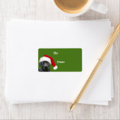 Étiquette cadeau de Noël de laboratoire noir (En situation)