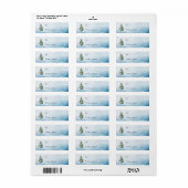 Étiquette cadeau de Noël de Penguin de Woodland (Feuille entière)