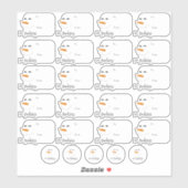 Étiquette cadeau de Noël de Snowman (Feuille)