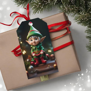 Étiquette cadeau de Noël Elf