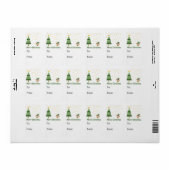 Étiquette cadeau de Noël Elf Monkey (Feuille entière)